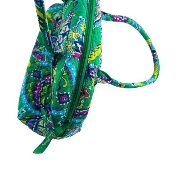 Vera Bradley Paisley Print Quilted Handbag - 12" x 6" - Green & Blue - Picture 4 of 8